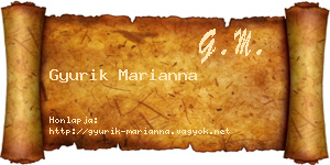 Gyurik Marianna névjegykártya